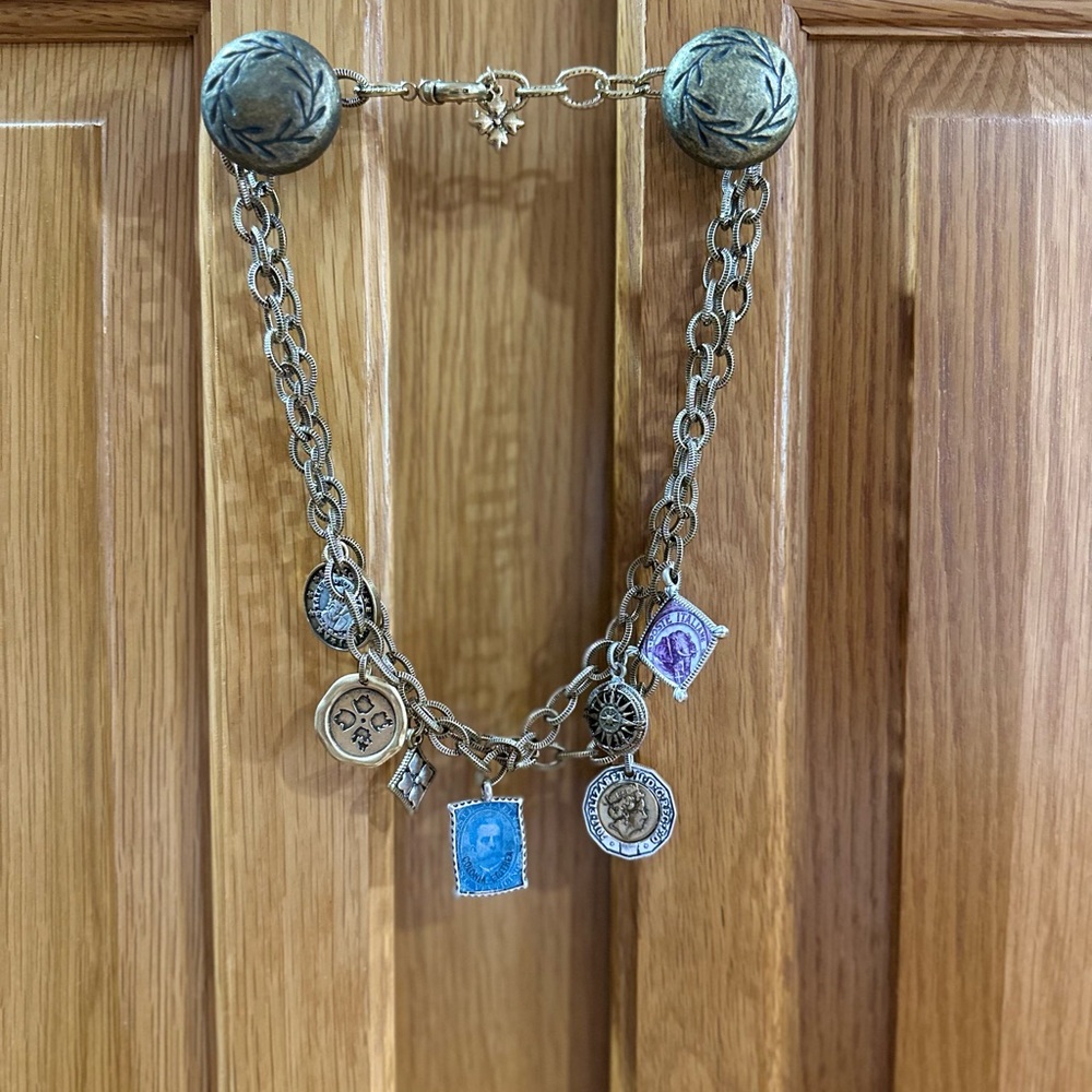 Vintage Charm Necklace and Bracelet with Medallions